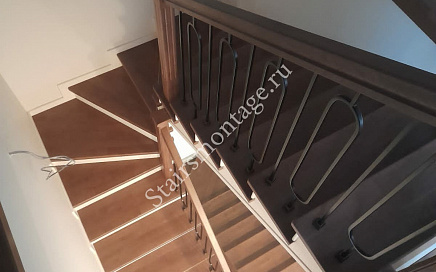 Отделка металлической лестницы в Кутузово Клаб