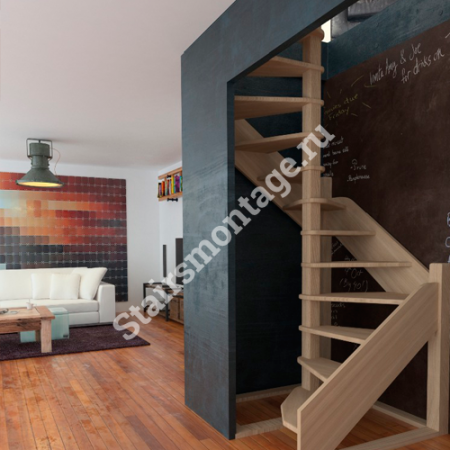 Лестница винтовая № 137 ЛЕС - 1,2 ВУ из хвойных пород дерева