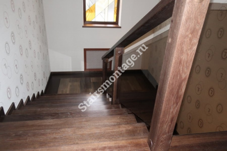 Лестница из бетона с отделкой и поворотом на 180 градусов через площадку № 196 Лестница из бетона с отделкой и поворотом на 180 градусов через площадку № 196