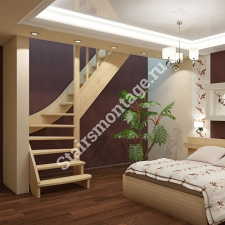 Лестница Г-образная ЛС-07м/4 из сосны