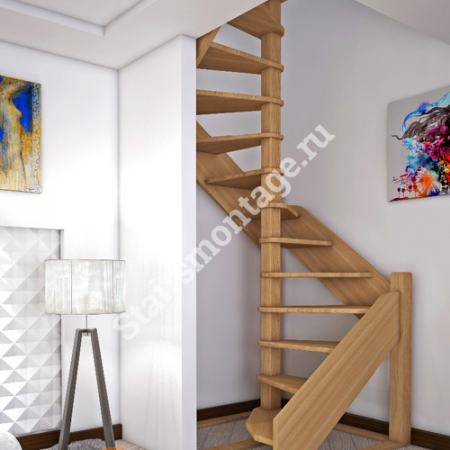 Лестница винтовая № 137 ЛЕС - 1,2 ВУ из хвойных пород дерева