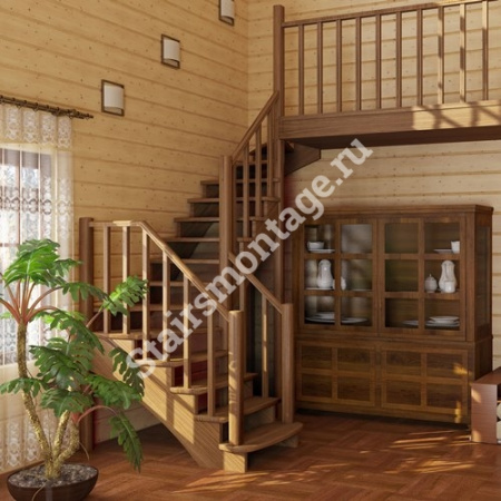 Лестница П-образная К-009м/1 из сосны