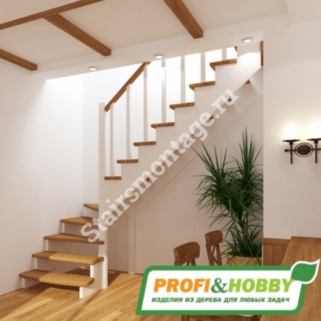Лестница Г-образная К-001м/1 из сосны