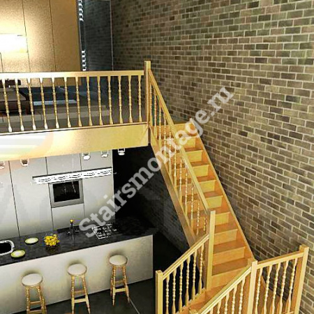 Лестница Г-образная ЛЕС-04 из хвойных пород дерева Лестница Г-образная ЛЕС-04 из хвойных пород дерева