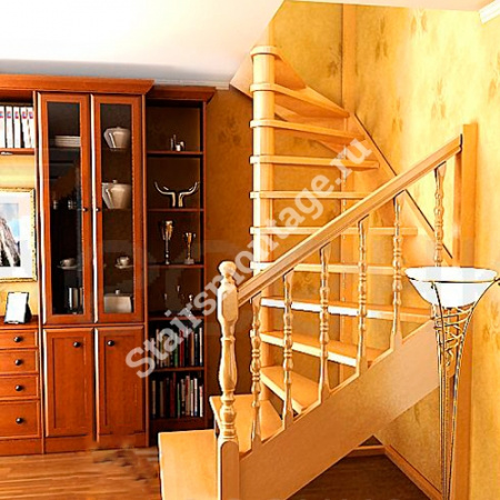 Лестница  П-образная ЛЕС - 03  из хвойных пород дерева