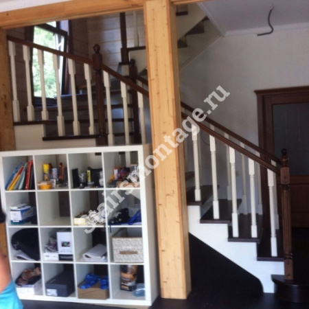 Лестница из лиственницы и сосны на заказ № 62
