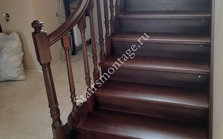 Отделка металлической лестницы в п. Дьяково Отделка металлической лестницы в п. Дьяково