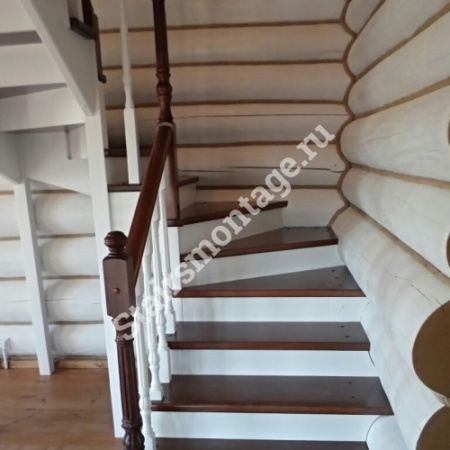 Лестница из лиственницы и сосны на заказ № 86