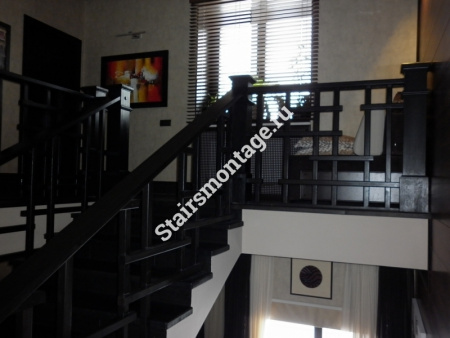 П-образная лестница с поворотом на 180 градусов № 190