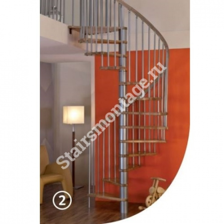 Лестница винтовая № 131 P&H Spiral Color 140 из березы