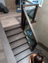 Облицованная металлическая лестница с забежными ступенями и поворотом на 180 градусов № 169