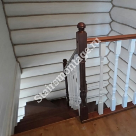 Лестница из лиственницы и сосны на заказ № 86