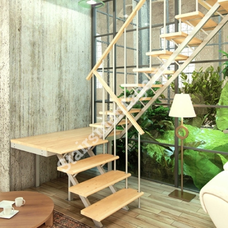 Лестница П-образная ЛЕС - 06 из хвойных пород дерева