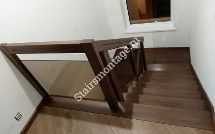 Отделка металлической лестницы в д.Беседы