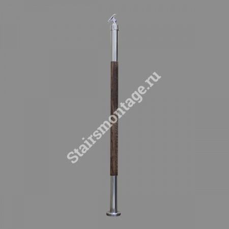 Комбинированные балясины из дуба и нержавеющей стали (круглые)