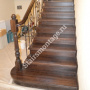Лестница на заказ из бетона отделанная дубом № 69
