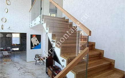 Отделка бетонной лестницы в Большаково