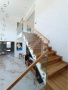 Бетонная лестница с облицовкой дубом № 216
