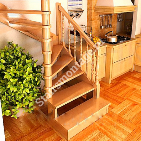 Лестница  П-образная ЛЕС - 03  из хвойных пород дерева