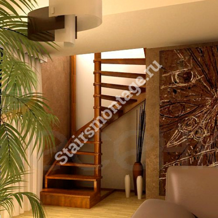 Лестница П-образная ЛЕС - 01 из хвойных пород дерева