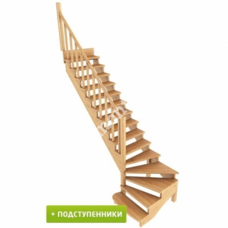 Лестница Г-образная К-001м/8 из сосны с подступенками