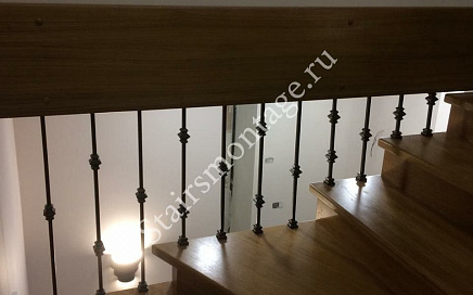 Отделка металлической лестницы в д. Благовещенка Отделка металлической лестницы в д. Благовещенка