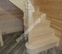 Лестница из сосны на заказ с забежными ступенями № 27