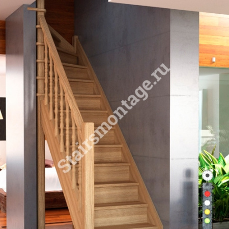 Лестница Г-образная № 136 ЛЕС-215 из хвойных пород дерева