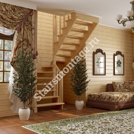 Лестница П-образная К-003м/4  из сосны