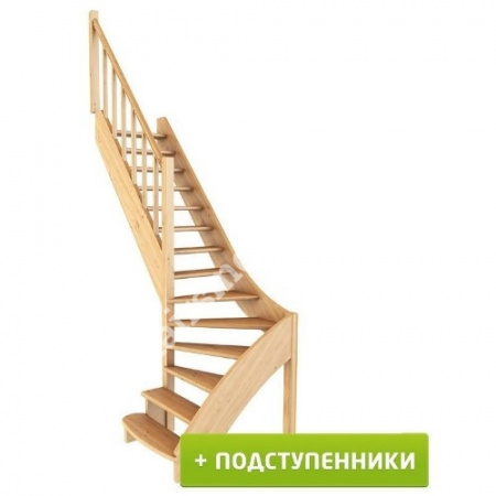 Лестница Г-образная с подступенками ЛС-07м/5 из сосны