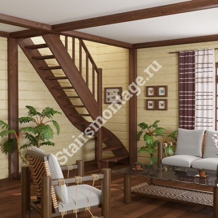 Лестница Г-образная ЛС-07м/2 из сосны