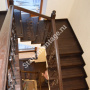 Лестница на заказ из бетона отделанная дубом № 69