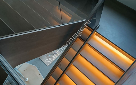 Отделка бетонной лестницы в КП Истраград