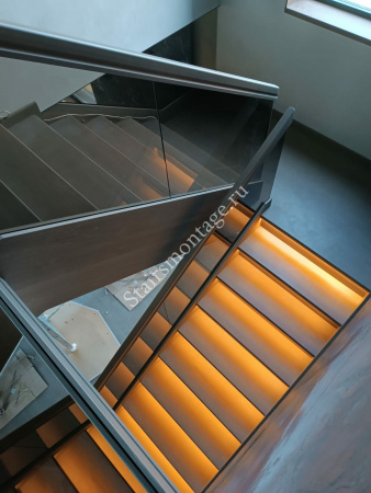 Отделка бетонной лестницы № 217 Отделка бетонной лестницы № 217