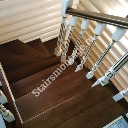 Деревянная лестница из дуба и сосны №107