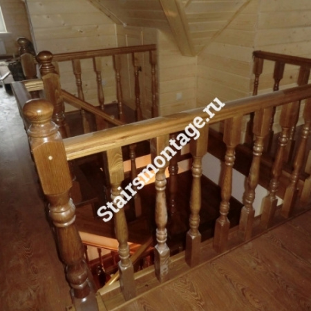 Лестница из лиственницы и сосны на заказ № 23