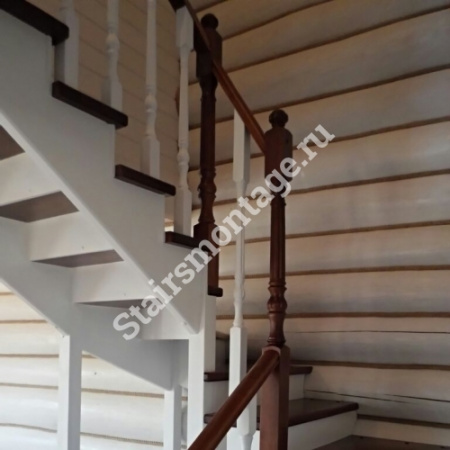 Лестница из лиственницы и сосны на заказ № 86