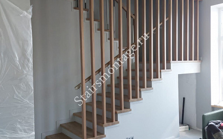 Отделка бетонной лестницы в Ступино