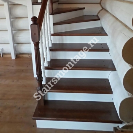 Лестница из лиственницы и сосны на заказ № 86