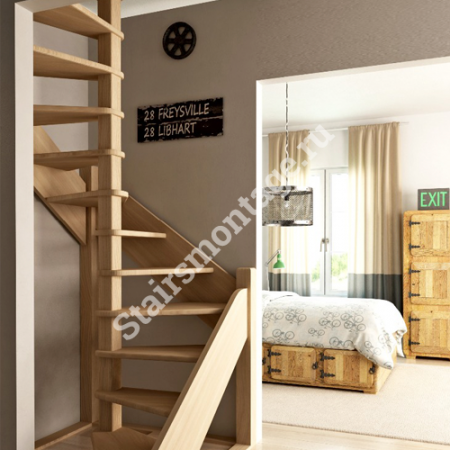 Лестница винтовая № 137 ЛЕС - 1,2 ВУ из хвойных пород дерева