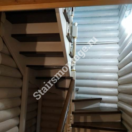 Деревянная лестница из дуба и сосны №107