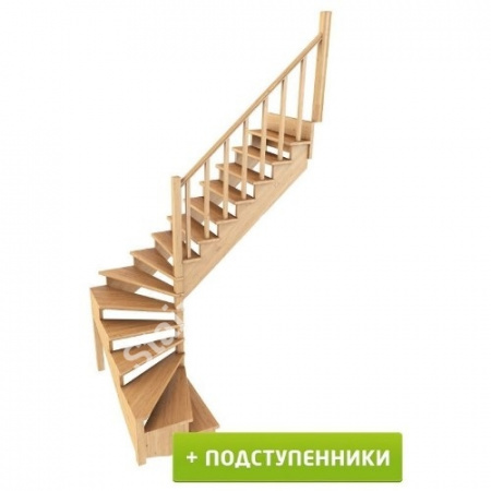 Лестница П-образная с подступенками К-003м/5 из сосны