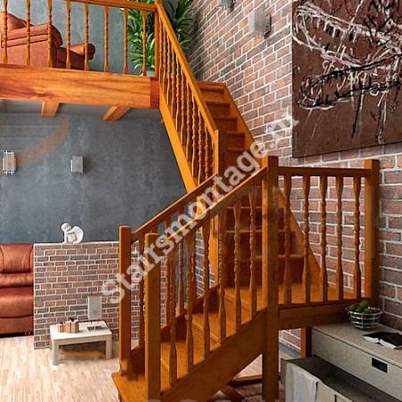 Лестница Г-образная ЛЕС-04 из хвойных пород дерева Лестница Г-образная ЛЕС-04 из хвойных пород дерева