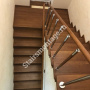 П-образная лестница на заказ обшитая дубом № 163