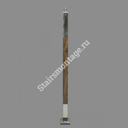Комбинированные балясины из дуба и нержавеющей стали (квадратные)
