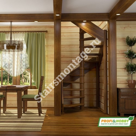 Лестница винтовая ЛC-1.2хм № 117 из сосны