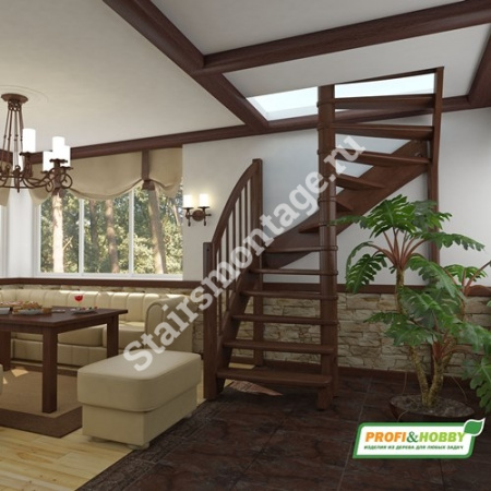 Лестница П-образная ЛС-04м new из сосны