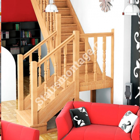 Лестница Г-образная ЛЕС-04 из хвойных пород дерева Лестница Г-образная ЛЕС-04 из хвойных пород дерева